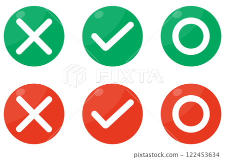 Check mark, tick mark, right and wrong, symbol illustration set 122453634