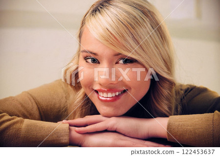 AI-generated image of a young woman with long hair AI-generated image of a young woman with long hair 122453637