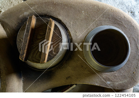 Furnace of an old private house 122454105