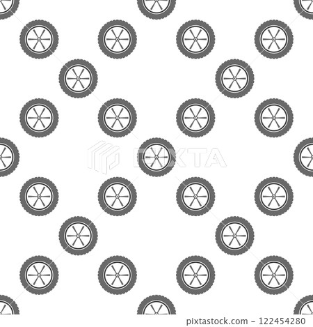 Sports car wheel vector seamless pattern. Performance tire and rim background Sports car wheel vector seamless pattern. Performance tire and rim background 122454280
