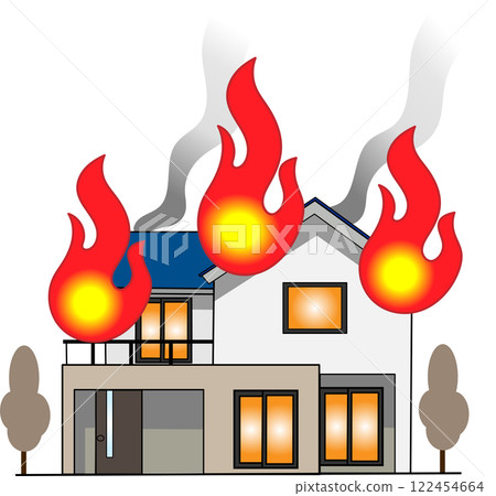 A house on fire A house on fire 122454664