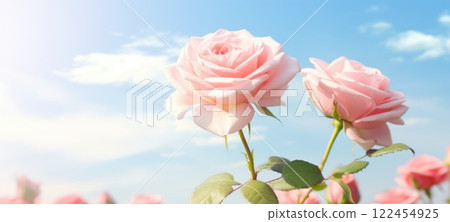 beautiful dreamy pink garden rose, ai 122454925