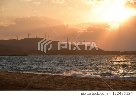慶野松原海灘的日落 122455124