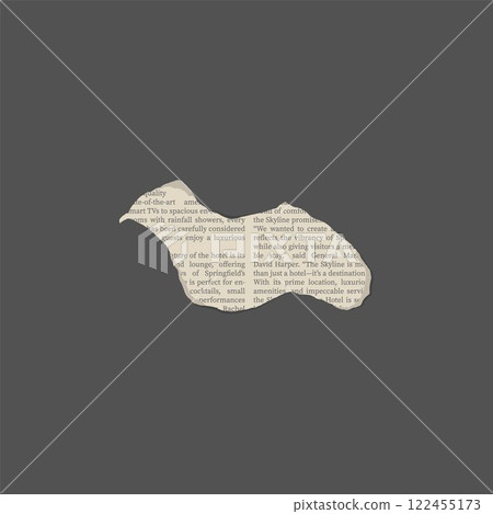 Torn newspaper piece, vector clipping sheet part, vintage photocopy ripped news paper torn edges, cut magazine fragment 122455173
