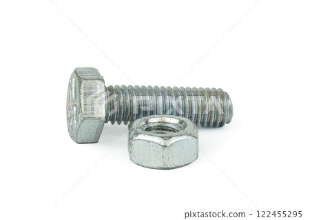 Nuts and bolts isolated on a white background 122455295