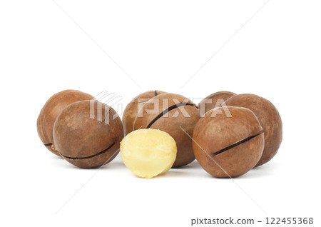 macadamia nuts on white background macadamia nuts on white background 122455368