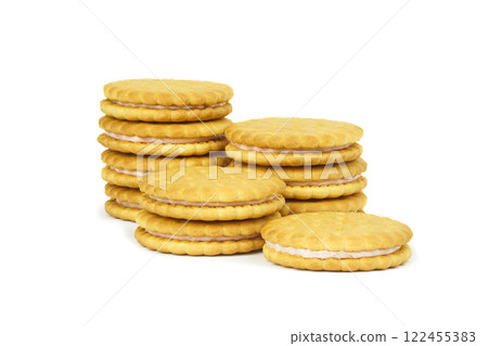 cookies with filling on a white background 122455383