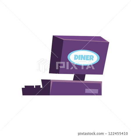 Vector illustration of cash register on isolated background. 122455410