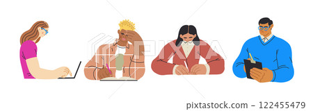 Writing people, modern flat vector concept illustrations set people writing on paper or device. Metaphor for reflection, insight, contemplation, creative expression Writing people, modern flat vector concept illustrations set people writing on paper or device. Metaphor for reflection, insight, contemplation, creative expression 122455479