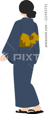 穿著浴衣(和服)的女人的插圖 穿著浴衣(和服)的女人的插圖 122455731