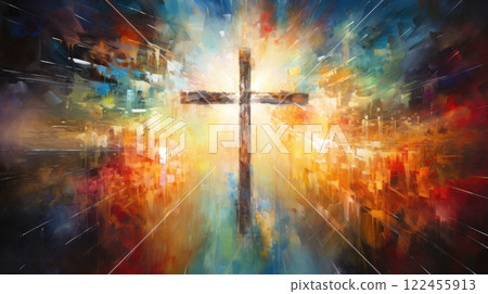 abstract painting of faith and religious and god, ai 122455913