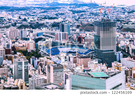 Yokohama cityscape in Japan, overlooking Yokohama Stadium, the base gate in front of Kannai Station, Yokohama Kannai Tower, etc. (January 2025) Yokohama cityscape in Japan, overlooking Yokohama Stadium, the base gate in front of Kannai Station, Yokohama Kannai Tower, etc. (January 2025) 122456109