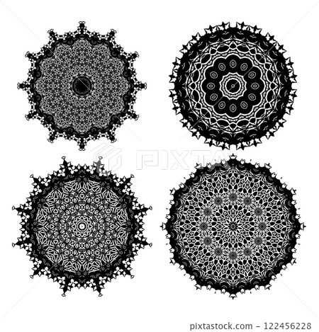 Vector mandala design , relaxing and easy mandala art for tattoo design isolated on white background Vector mandala design , relaxing and easy mandala art for tattoo design isolated on white background 122456228