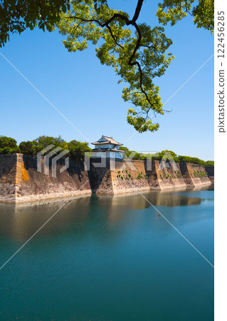 Osaka Castle Walls and Moat - Osaka, Japan 122456285