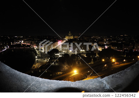 Rome night view cityscape from Castel Sant'Angelo Castle 122456342