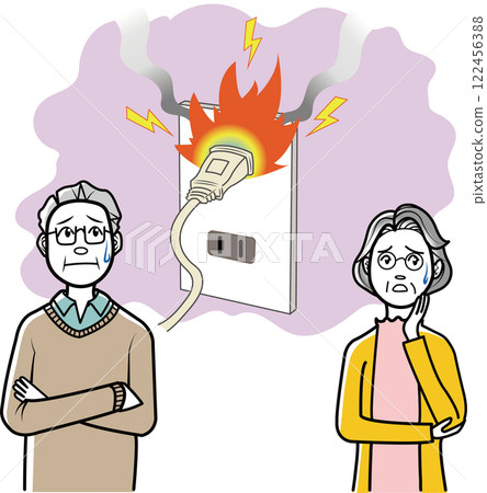 A couple worried that a short circuit in the outlet could cause a fire A couple worried that a short circuit in the outlet could cause a fire 122456388