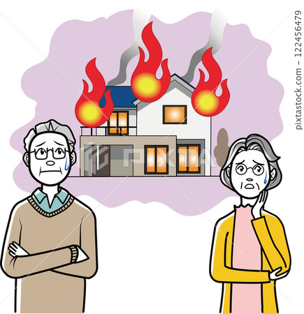 一對夫婦擔心火災 122456479