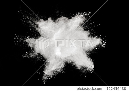 White cloud of powdery substance is floating in the air 122456488