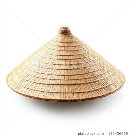 Traditional rice paddy hat isolated on white background Traditional rice paddy hat isolated on white background 122456669