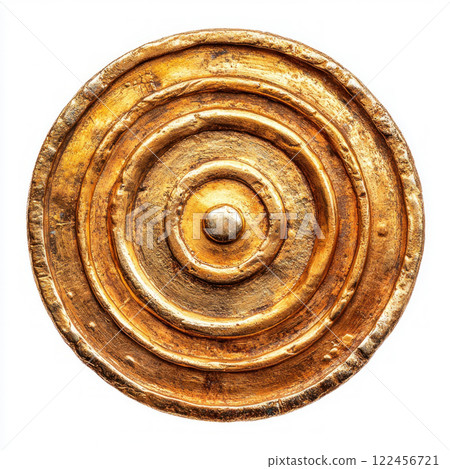 Antique coin isolated on white background 122456721