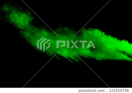 Green cloud of smoke is blowing through the air Green cloud of smoke is blowing through the air 122456746