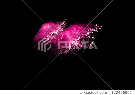 Pink powdery substance in the air 122456965
