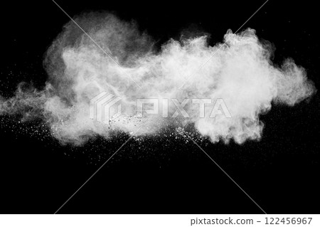 White cloud of powdery substance is in the air White cloud of powdery substance is in the air 122456967