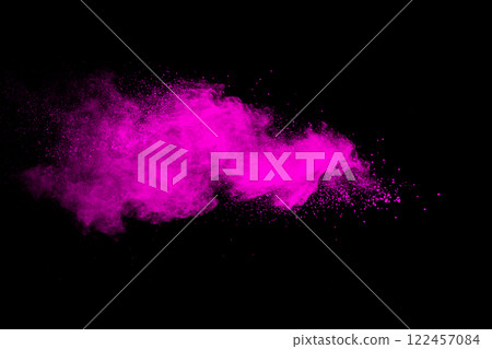 Pink powdery substance in the air 122457084
