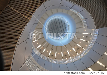 Jan 10 2025 Architectural Ceiling with Illuminated Circular Design Jan 10 2025 Architectural Ceiling with Illuminated Circular Design 122457107