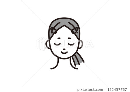 Illustration material of a woman applying make-up _ before make-up 122457767