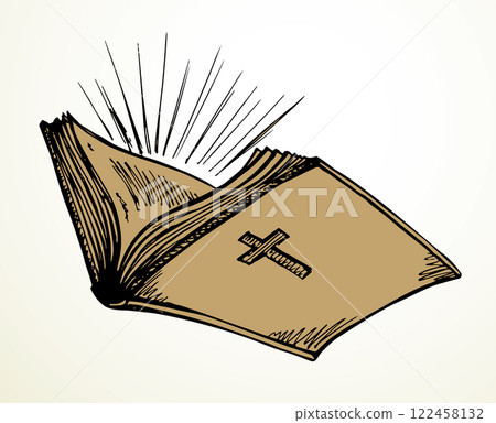 Vector drawing. Light from the book 122458132