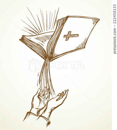Vector drawing. Water from book 122458133