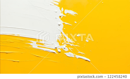 Abstract painting featuring vibrant yellow and white strokes Abstract painting featuring vibrant yellow and white strokes 122458240