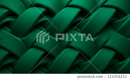 由深綠色絲帶製成的抽象幾何圖案 122458252