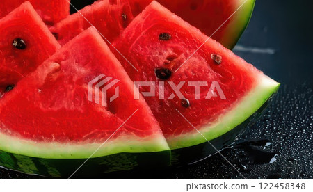 AI image: Cut red watermelon 122458348