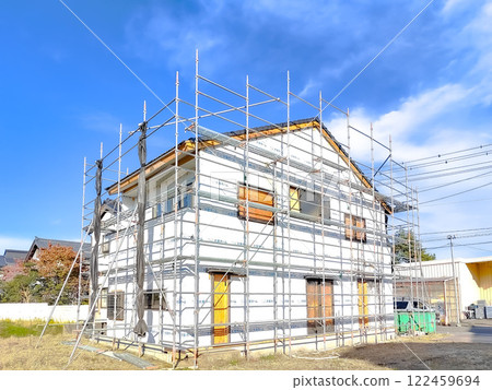 New construction site of housing New construction site of housing 122459694