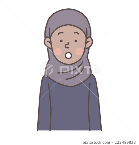 驚訝的穆斯林女人 122459838