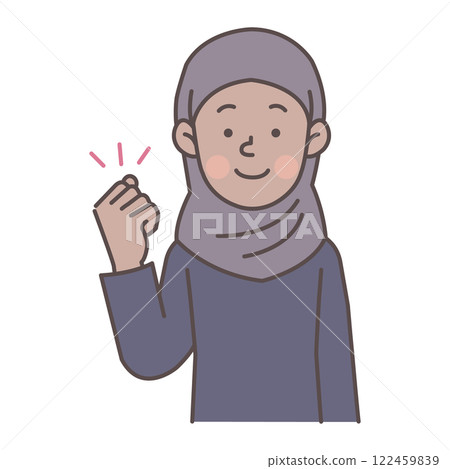 穆斯林婦女揮拳 122459839