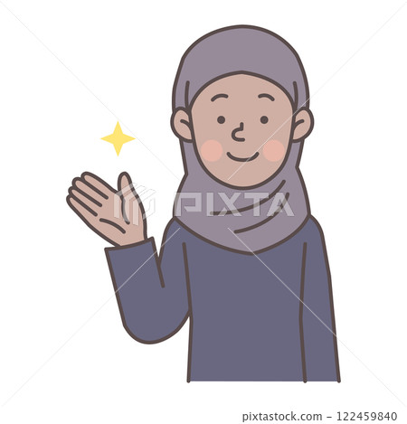 Muslim woman guiding 122459840