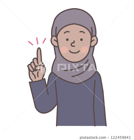 Muslim woman pointing 122459841