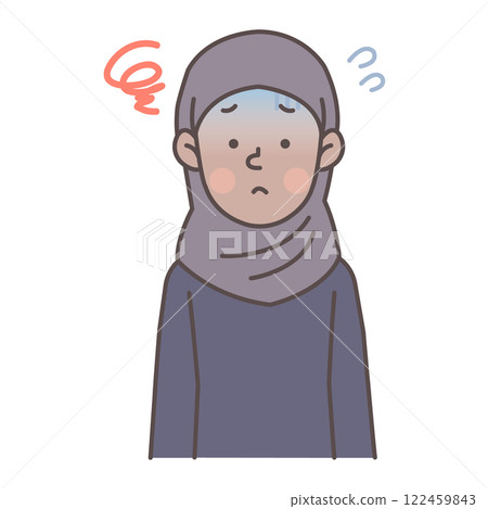 臉色蒼白的穆斯林婦女 臉色蒼白的穆斯林婦女 122459843