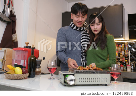 Young Asian couple living at home 122459898