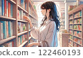 A woman looking for a book 122460193
