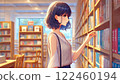 A woman picking a book 122460194