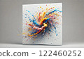 Colorful ink splatter background 122460252