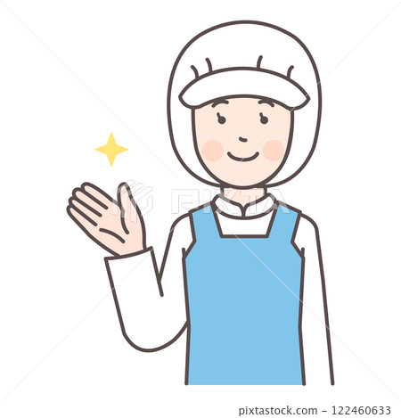 Female food processing staff guiding 122460633