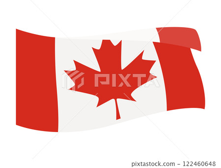 Canadian waving flag. National symbol with standard color and size of North America country. Vector icon isolated on white background Canadian waving flag. National symbol with standard color and size of North America country. Vector icon isolated on white background 122460648