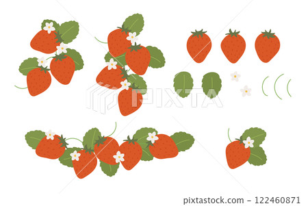 Cute strawberry illustration material set Cute strawberry illustration material set 122460871