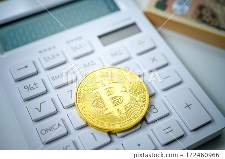 Calculator and Bitcoin Calculator and Bitcoin 122460966