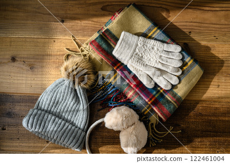 Winter accessories still life Winter accessories still life 122461004